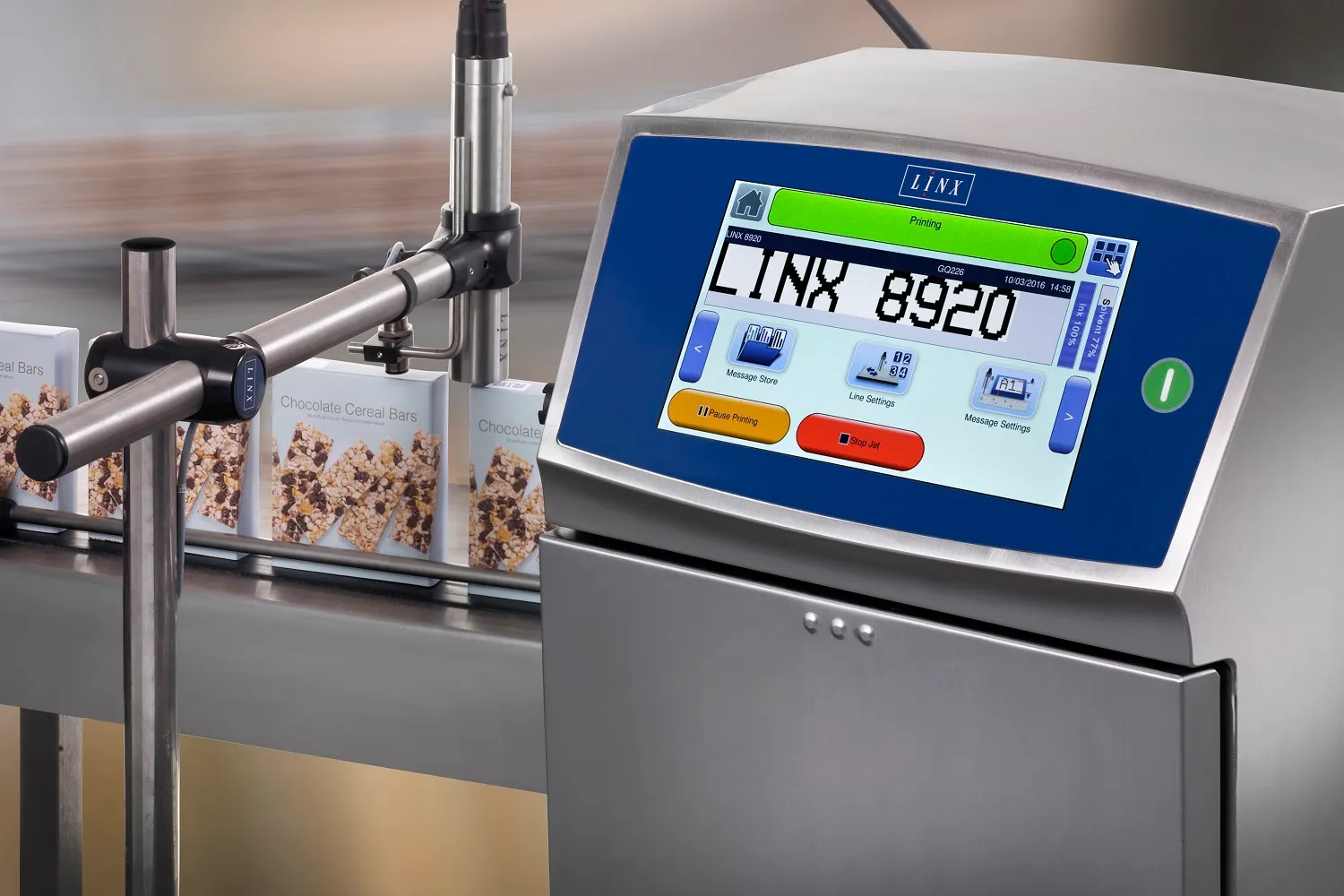 Linx 8920 — До 6 строк; короб до 20 мм; скорость линии до 7,28 м/с.