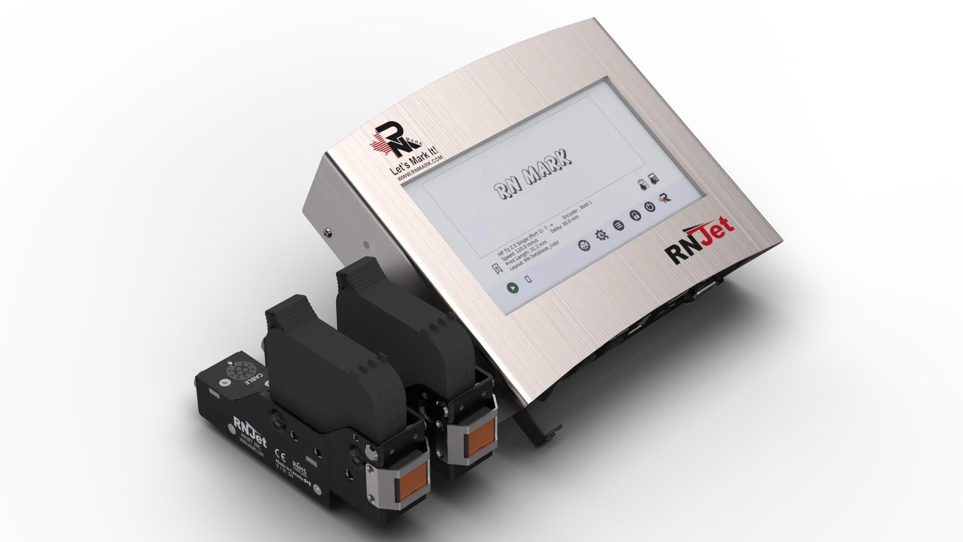 RNJet H2+ — Две головки HP TIJ 2.5 для параллельной или совмещённой печати.